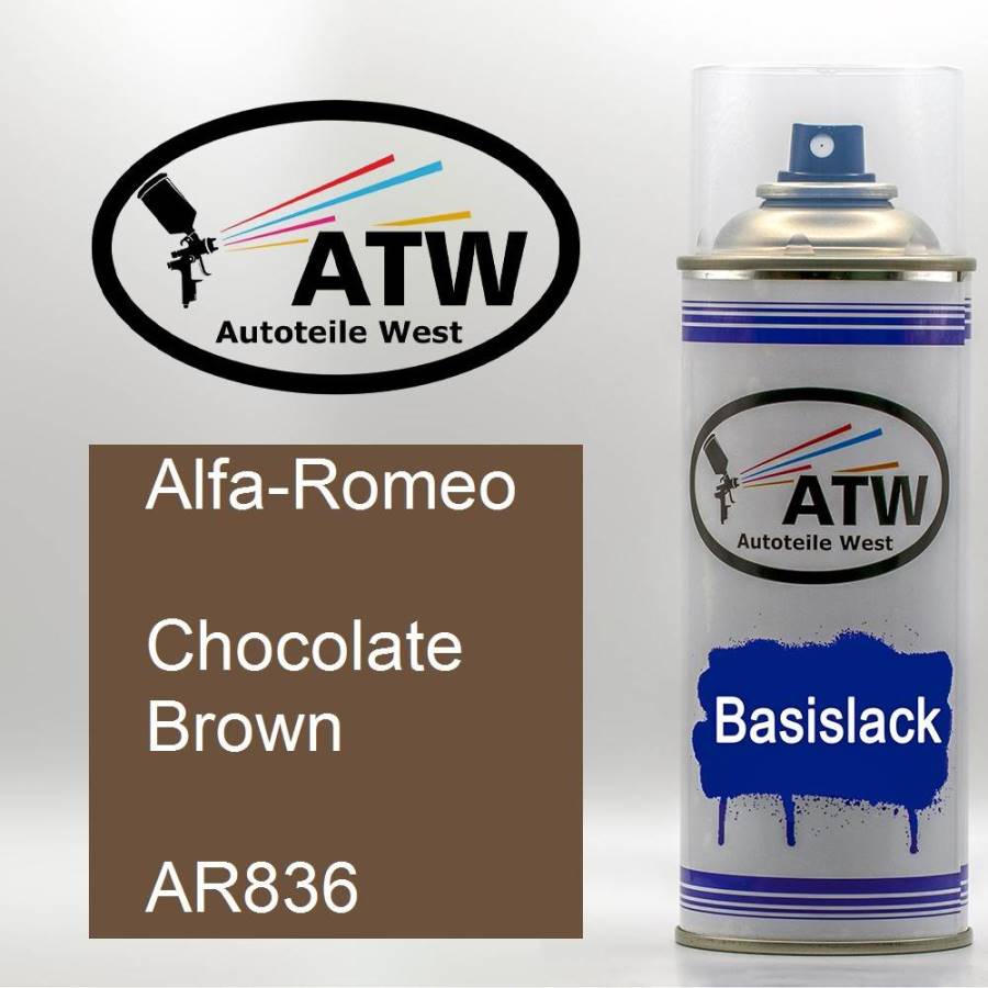 Alfa-Romeo, Chocolate Brown, AR836: 400ml Sprühdose, von ATW Autoteile West.